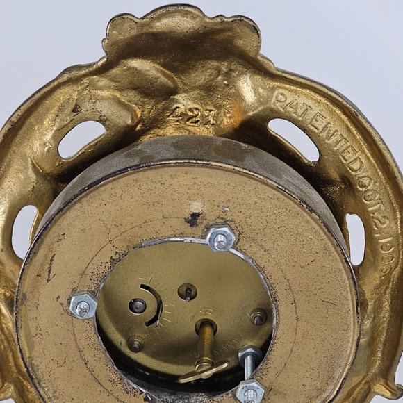 Antique Ornate Gold Mantel Clock Cherub Design Mercedes Germany Circa 1906 - Picture 7 of 14